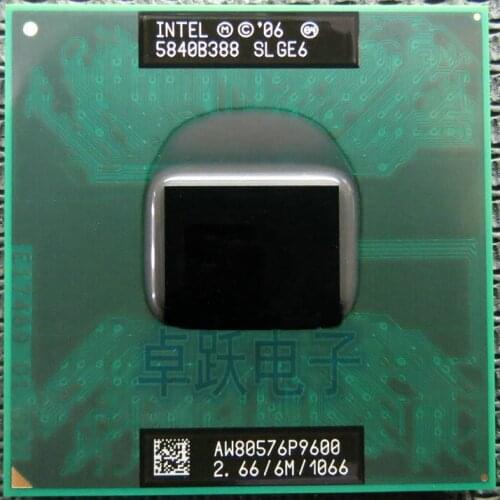 Original Intel Core 2 Duo P9600 SLGE6 2.66G/6MB/1066MHz Mobile CPU P9600 laptop CPU