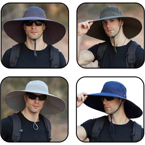 UV Protection Bucket Hat Fishing Hunting Safari Summer Men Sun Hat Fisherman’s Hat Men and Women Outdoor Caps Straw Bucket Hat