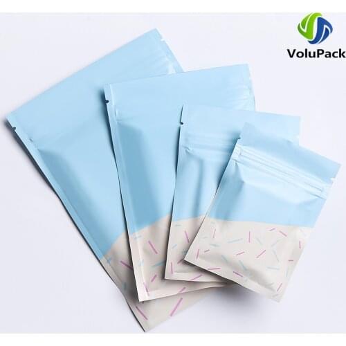 Recyclable Ziplock Packaging Bags Aluminum Foil Mylar Tear Notch Pouches Kitchen Food Storage Bags Heat Sealing Smell Proof Bags