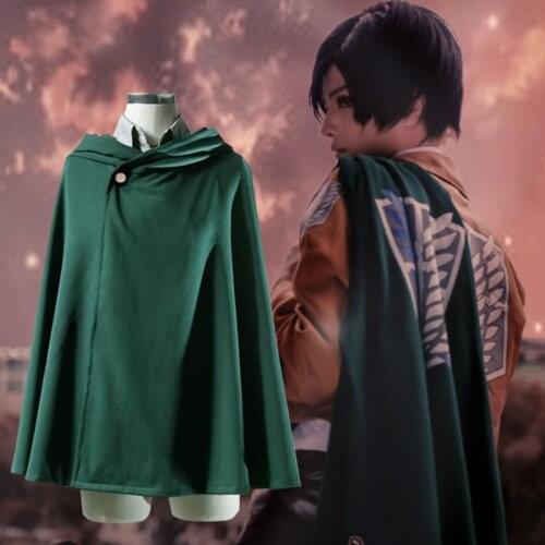 Attack On Titan Cloak - Anime Cosplay Costume Shingeki No Kyojin Cape with Necklace Green