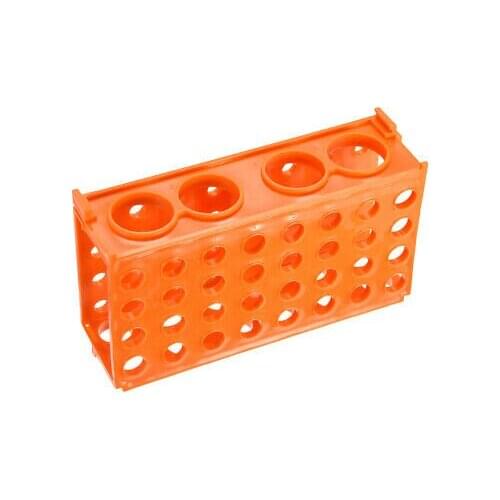 2 Pcs 4 Way Tube Rack Polypropylene 80-Well Orange for 1.8ml, 10ml, 15ml, 50ml