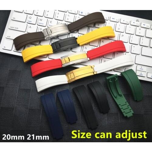 20mm 21mm Nature Silicone Rubber Watchband top Quality Watch band for Role strap Submariner Daytona GMT OYSTERFLEX Watch tools