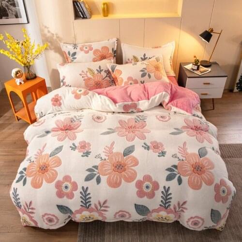 Warm flowers autumn and winter seasons velvet single quilt cover home textiles warm and thick 1 piece