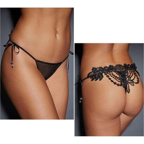 G-string Hot Panties Womens Underwear Sexy Panties Female Underpants Pantys Lingerie Design Bow-Knots Briefs Lace Bikini