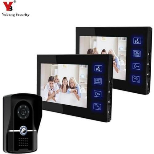 Yobang Security 7" Color Video Doorphone Door Entry Video Intercom Systems Touch Keypad Doorbell Phone Monitor Camera Doorbell