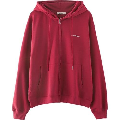 Zip-Up Harajuku Oversized Hoodies for Women Clothes Hooded Long Sleeve Jumper Hooded Regular Coat Casual Korean Style Sweatshirt