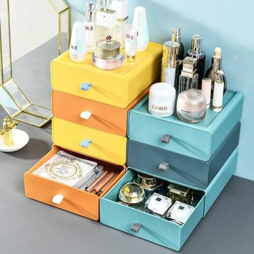 1PCS Drawer type desktop storage box storage box small box office desk shelf storage cabinet storage drawer