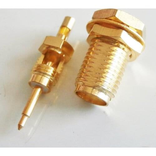 1X RF Connector RPSMA RP SMA Female Jack O-ring Bulkhead Panel Nut Window whole Solder for RG316 RG174 RG179 LMR100 Cable Brass