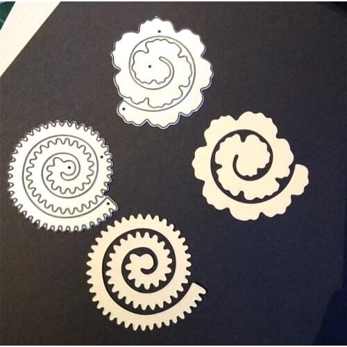 2 Pcs/Set Rose Flower Roll Metal Cutting Dies Stencil for DIY Scrapbooking album Decorative Embossing Craft Cut Paper Cards Tool