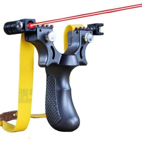 2021 Powerful Hunting Slingshot With Level High Precision Instrument For Outdoor Catapult Slingshot Balls Laser Aiming Shooting