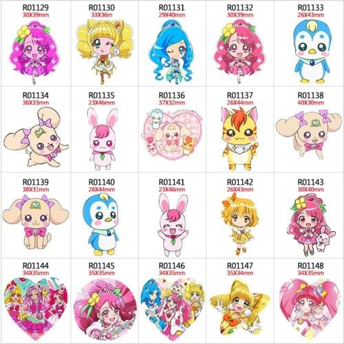 30pcs/lot Japanese Cartoon character Resin Flat Back for Hair Bows Planar Resins