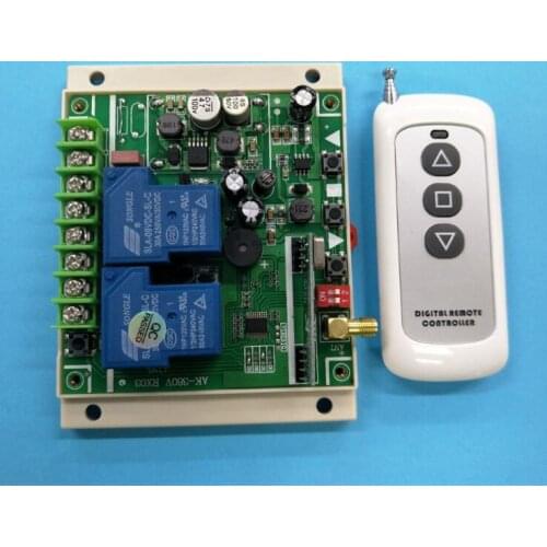 315mhz DC 12V 24V 36V 48V 8A 2CH RF Wireless Remote Control Receiver & Transmitter Shutters/garage doors motor control