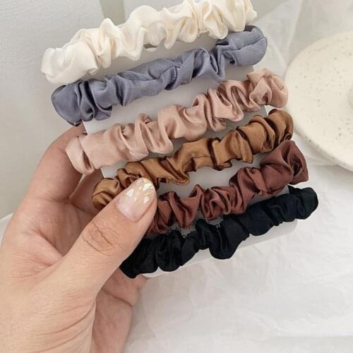 6pcs/set Hair Rope Women Lovely Satin Hair Bands Bright Scrunchies Hair Hair Ponytail Color Imitation Rope Accessories Silk Y0R1
