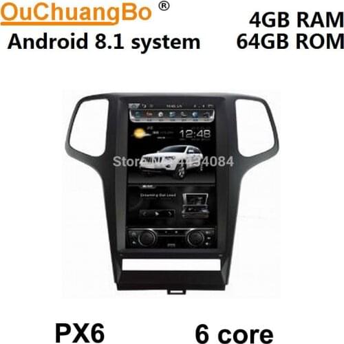 Ouchuangbo PX6 13.3 inch tesla style vertical screen car gps radio for Jeep Grand Cherokee 2009-2013 support 6 core android 8.1