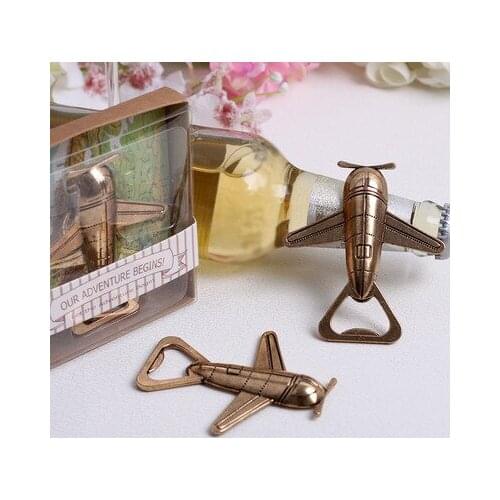 Free shipping 200 pcs/lot Antique Air Plane Airplane Shape Wine Beer Bottle Opener Metal Openers For Wedding Party Gift Favors