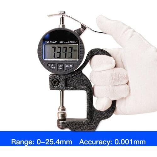 Digital display thickness gauge 0-25.4mm 0.001mm Thickness Gauge thickness meter paper film thickness tester
