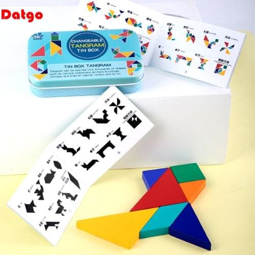 Good Quality Kids 3D Puzzle Jigsaw Tangram Thinking Training Game Baby Montessori Learning Educational Wooden Toys for Children