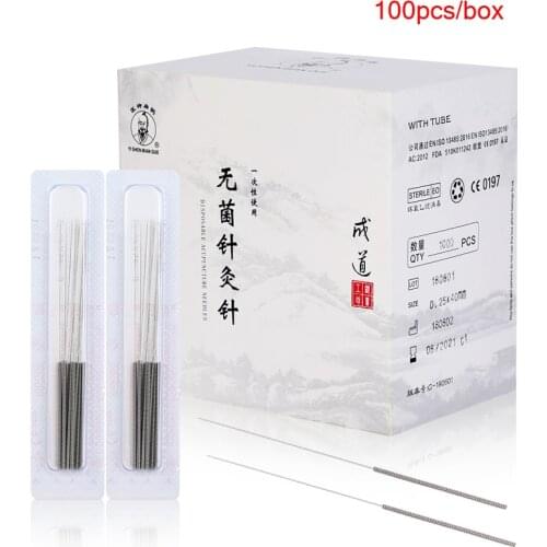Dropshipping Service 100 Pcs Disposable Sterile Acupuncture Practice Beauty Acupuncture Needle Massage Needles With Tube