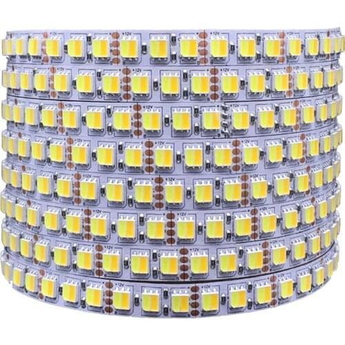 100m CCT LED Strip Dual Color Led Tape Dimmable 5050/5025 Warm White & White 2 in 1 Chip Color Tem Ajustable 12v/24V 60 /120led