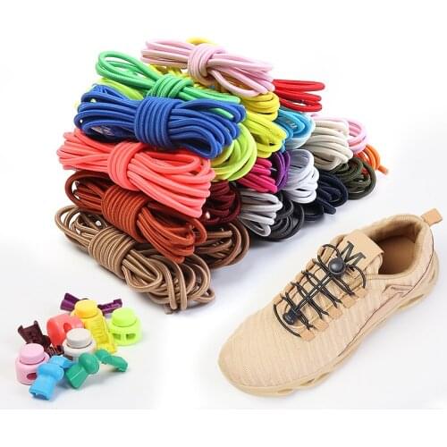 Plastic snap lock Elastic Shoelaces Young men and women hiking sports No tie shoelaces Suitable for all shoes Round Lazy laces