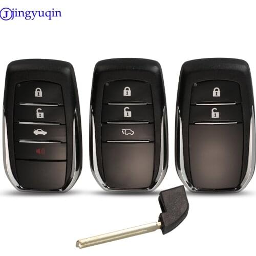 Jingyuqin 2/3/4 B Remote Key Control Housing For Toyota Fortuner Prado Camry Rav4 Highlander Smart Crown Without Buttons Housing