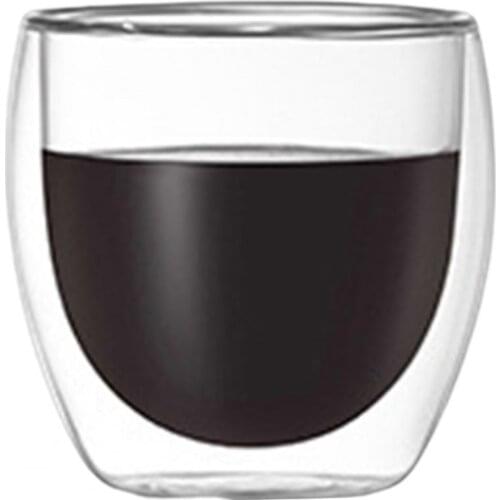 Coffee Cup Double-Walled Heat-resistant Glass Milk Espresso Tea Cup for Office