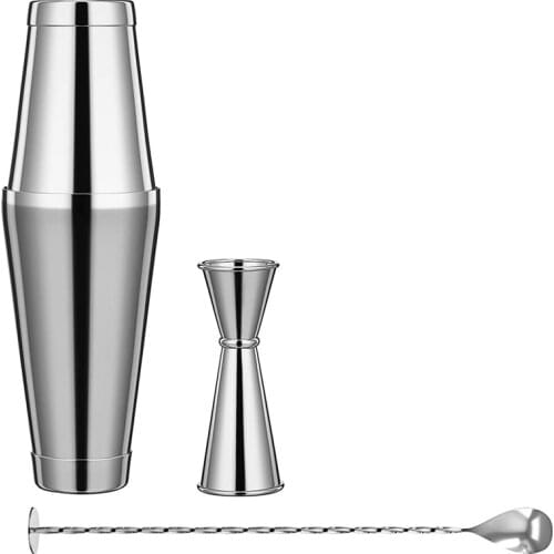 Cocktail Shaker-3 Piece Bartender Kit - Stainless Steel Cocktail Shaker Set, Premium Bar Set for Home, Bars, Parties