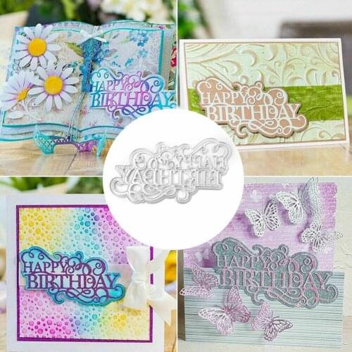 L-Sunday Crafts Die Cuts Happy Birthday DIY Metal Cutting Dies Stencils Scrapbooking Embossing Album Card Paper Craft Making