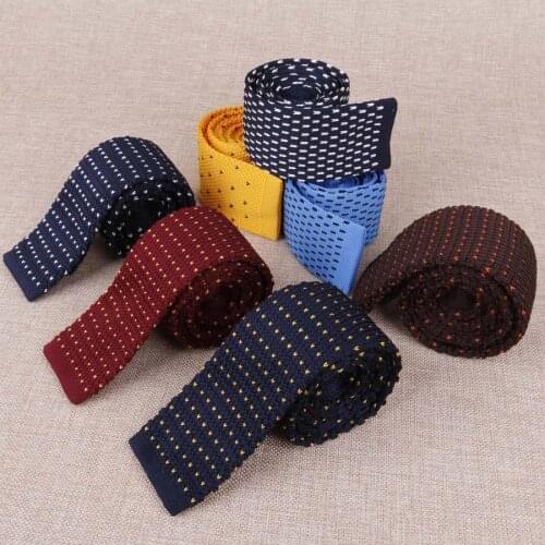 Linbaiway 5.5cm Narrow Knitted Ties for Mens Adult Flat Head Kniitting Necktie For Wedding Tuxedo Gravatas Cravats Custom Logo