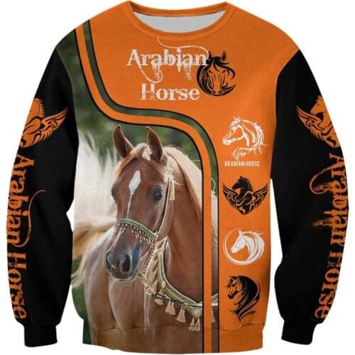 3D All Over Printed Men Hoodies/Sweatshirt Animal Arabian Horse Retro Harajuku Fashion Hooded Autumn Hoody Casual Streetwear