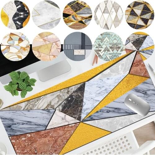 Mouse Pad Large Gaming Gamer Table Mat PU Leather Large Mouse Pad Waterproof Anti-slip Keyboard Mat Desk Mat Geometric Patterns