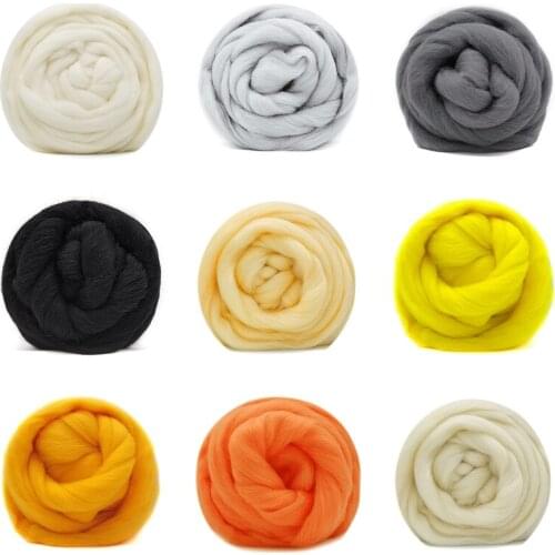 10g Felting Wool (9 Colors) 19 Microns Super Soft Natural Wool Fiber Value Pack for Started Needle Felting Kit 0.35 OZ Per Color