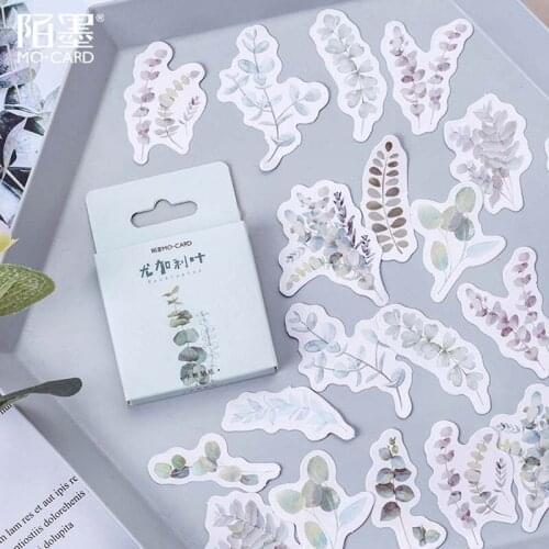 Cute Eucalyptus Leaves Paper Stickers Set Home Decorative Stationery Stickers Scrapbooking DIY Diary Album Stick Lable