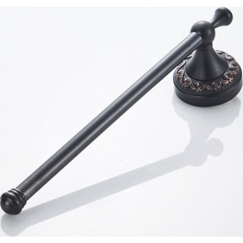 Wall-Mounted Bathroom Brass Towel Rail Holder Rack Holder Organizer, Anti Rusty Chrome Black