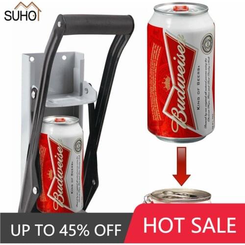 New Can Press Bottle Crusher Metal Can Crushers Heavy Duty Bottle Opener Smasher Kitchen Tools For Soda Beer Cans Bottles
