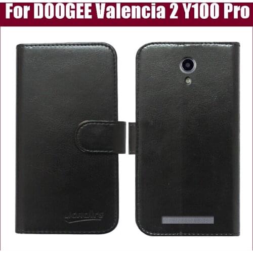 New Arrival! High Quality Stand Flip Leather Phone Case Cover For DOOGEE Valencia 2 Y100 Pro Phone Case Six Colors in stock