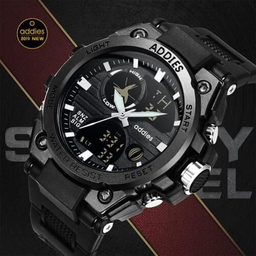 New waterproof luminous plastic multi-function watch mens outdoor sports LED electronic watch