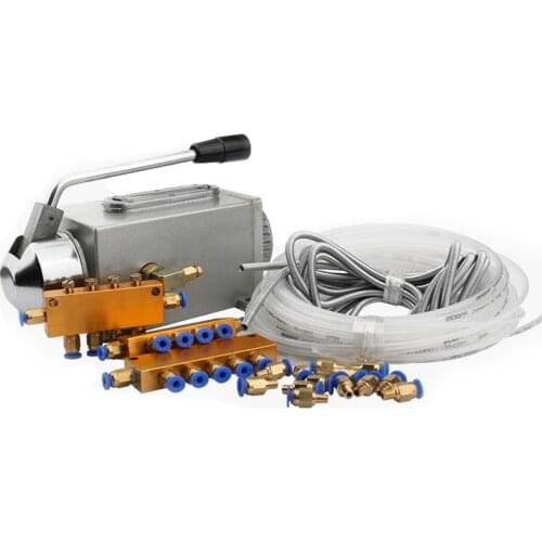 One Set Lubricating Oil Pump Hand-Actuated Cnc Router Electromagnetic Lubrication Pump Lubricator Stainless Steel Body