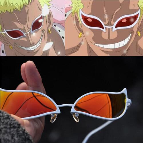 Limited Anime One Piece Donquixote Doflamingo Joker Sunglasses Men Women cosplay Accessories Glasses 3 Colors