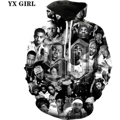 Drop shipping 2019 New Fashion Men hoodies 90s rapper 2pac Tupac Print 3d Hooded Sweatshirt Unisex Casual Hip hop Hoody