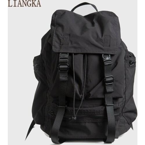 Backpacks Streetwear 2021 New Gothic Casual Unisex High Capacity Schoolbag Travel Backpack Large Bags Teenager Black