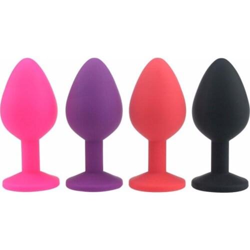 Silicone Jeweled Anal Butt Plugs Anal Trainer Toys Large Size Anal Plated Rhinestone Sexy Stopper Adult Game for Couple GS0005