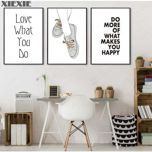 Nordic English Shoes "love What You Do" Decorative Canvas Painting Shop Decoration Hotel Wall Art Posters and Prints Decoration