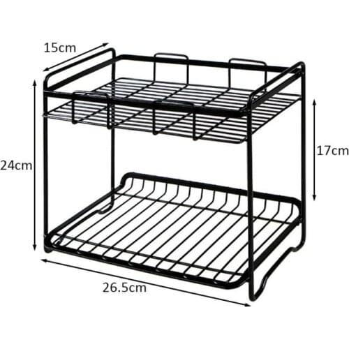 Kitchen Household Double Wrought Iron Storage Rack Home Floor Seasoning Shelf Bathroom Accessories Vanity Finishing Rack Shelves