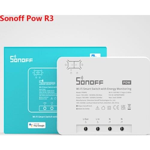 Sonoff Pow R2, 15A ON/Off Smart Home Wireless WiFi Switch With Real Time Energy Monitor Watt Meter Work with Alexa Google Home
