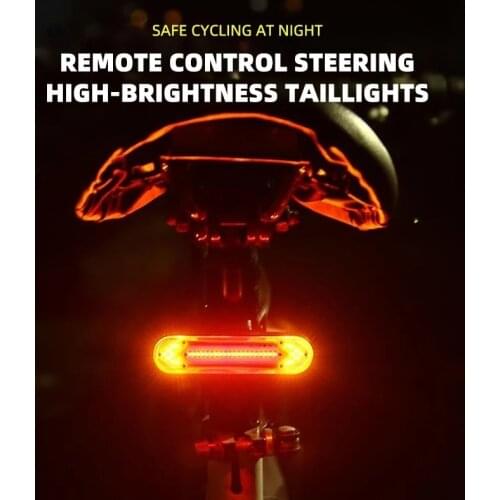 Bicycle turn signal light bicycle tail light USB Rechargeable bulb use wireless rear light remote control LED warning light