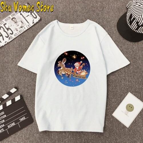 Funny Santa Claus Reindeer Lover CHRISTMAS GIFT T-SHIRT Happy New Year T Shirt Womens Tshirt Merry CHRISTMAS Casual