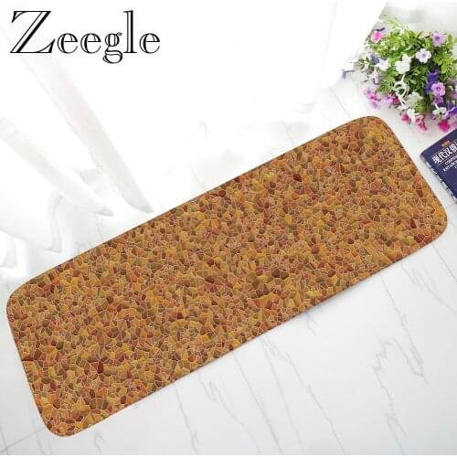 Zeegle Wall Printed Door Mat Kitchen Anti-slip Carpet Welcome Mats for Front Door Absorbent Carpet Hallway Rug