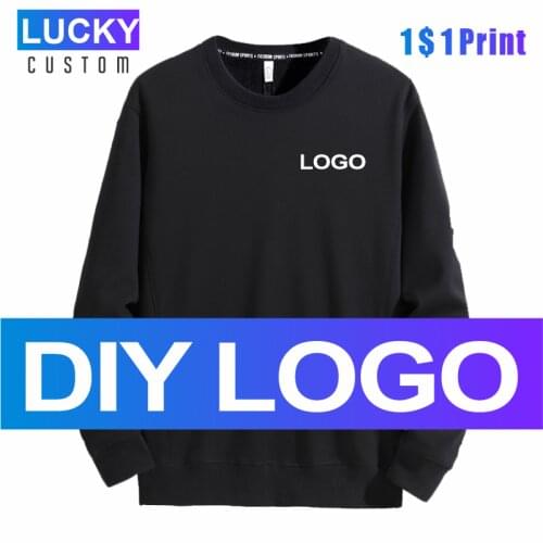 LUCKY 2020 autumn and winter thick trend round neck LOGO customized for men and women casual