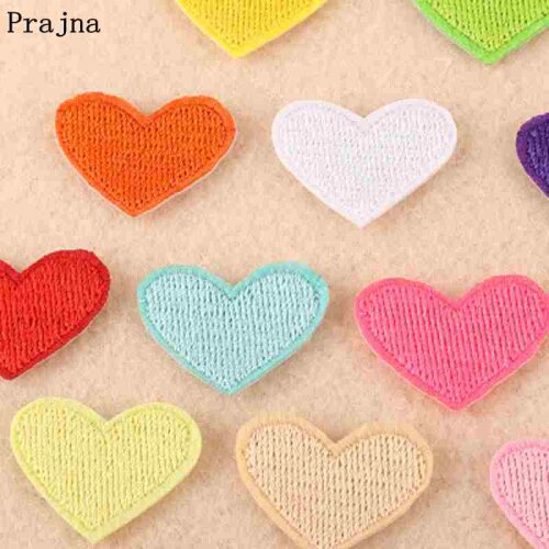 Prajna 10pcs/lot 20 Colors Little Heart Patch Iron On Patches For Clothing Embroidered Patches On Clothes Applique Kids T-shirt